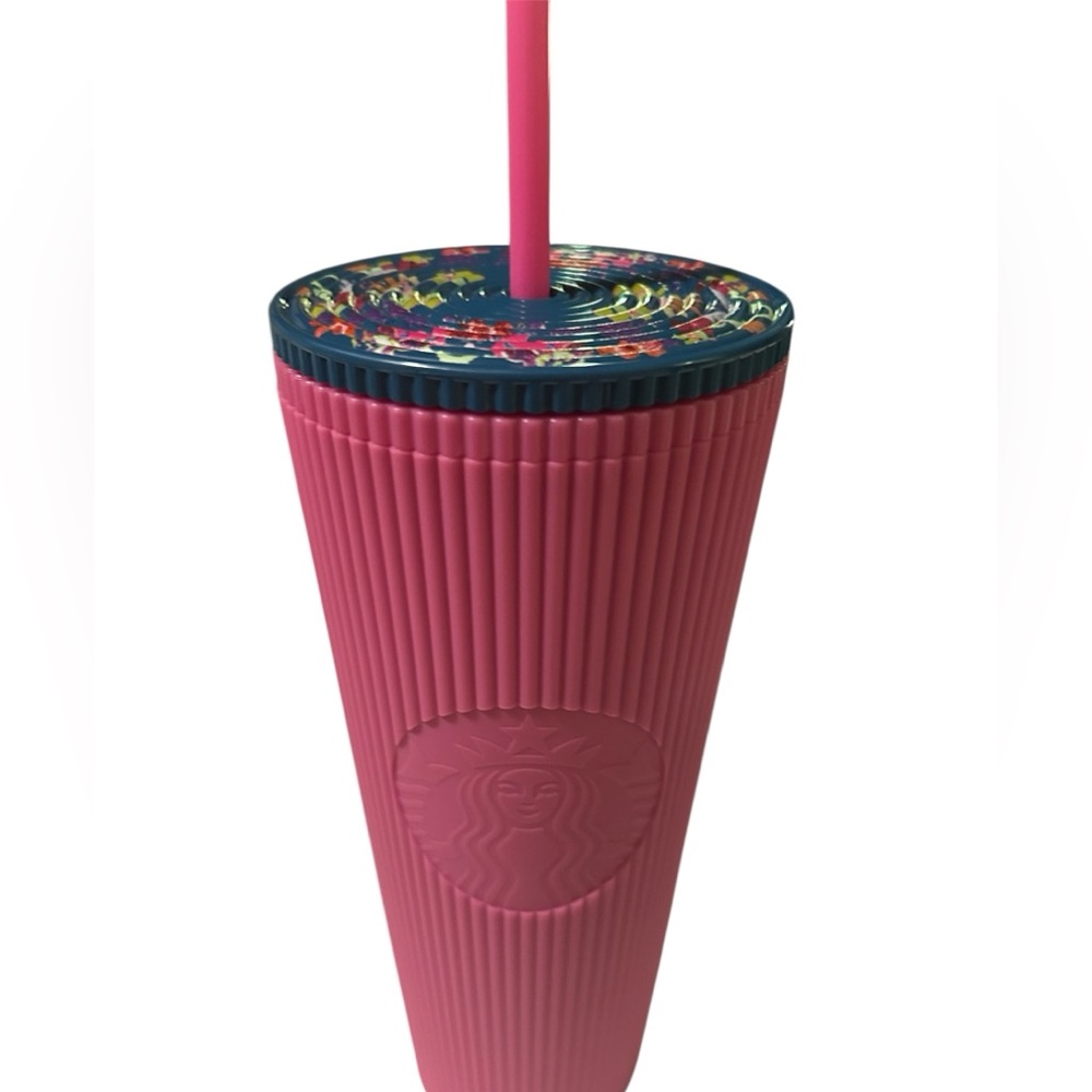 Starbucks Vibrant Pink Tumbler with Colorful Lid